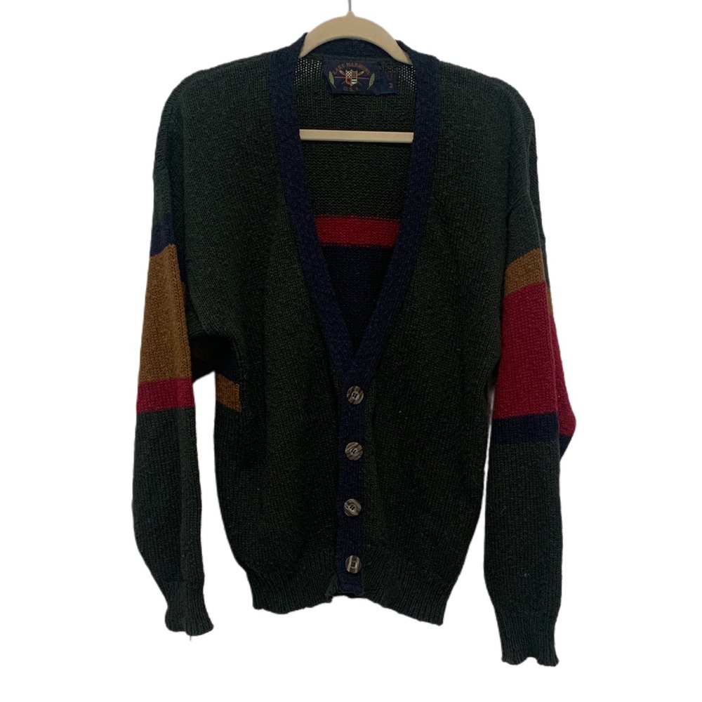 Vintage Lake Harmony Patchwork Oversized Cardigan… - image 1